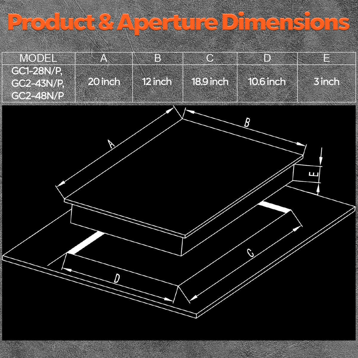 Ramblewood high efficiency 2 burner gas cooktop(LPG/Propane Gas), GC2-43P, ETL Safety Certified.