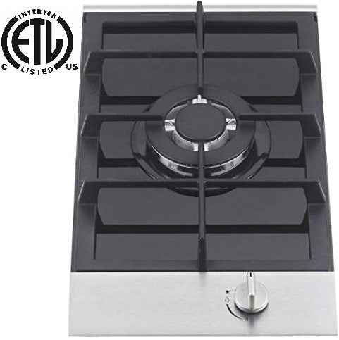 Ramblewood GC1-28N (Natural Gas) single burner gas cooktop, ETL Safety Certified.
